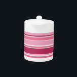 Shades of pink stripes teapot<br><div class="desc">Shades of pink stripes</div>