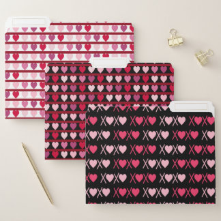SHADES OF PINK VALENTINE LOVE HEARTS FILE FOLDER