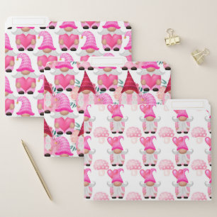 SHADES OF PINK VALENTINES DAY LOVE GNOMES FILE FOLDER