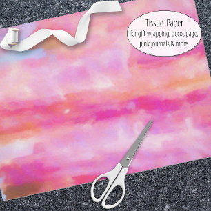 Shades of pink watercolor abstract art painting tissue paper
