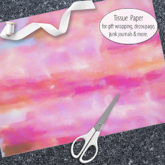Shades of pink watercolor abstract art painting tissue paper
