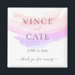 Shades of Pink Watercolor Splash Wedding Magnet<br><div class="desc">Personalize this bright and playful shades of pink watercolor splash themed wedding magnet. Perfect give away gifts for your guests on your wedding.</div>
