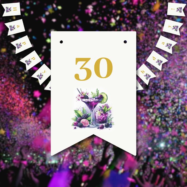 Shades of Purple: A Blue-Violet Birthday Bash Bunting Flags (Creator Uploaded)