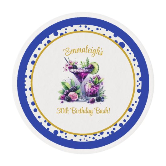 Shades of Purple: A Blue-Violet Birthday Bash Edible Frosting Rounds (Front)