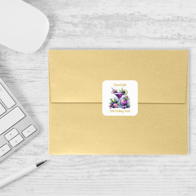 Shades of Purple: A Blue-Violet Birthday Bash Square Sticker (Creator Uploaded)