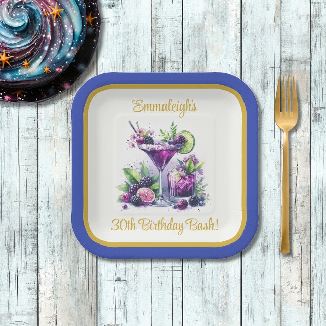 Shades of Purple: A Blue-Violet Birthday Square Paper Plates (Creator Uploaded)