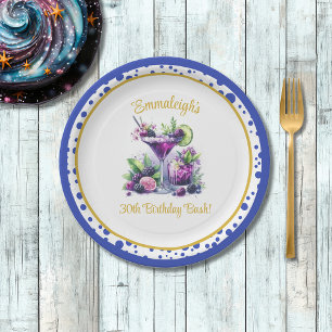 Shades of Purple: A Blue-Violet dots Birthday Bash Paper Plates