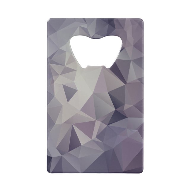 Shades of Purple Abstract Pyramid Art Credit Card Bottle Opener (Front)
