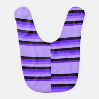 Shades of Purple and Black Stripes  Baby Bib