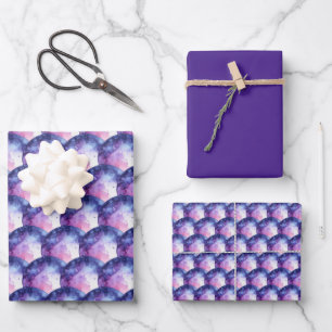 Shades of Purple Bubbles Wrapping Paper Sheets