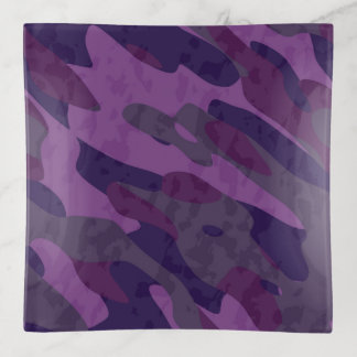 shades of purple camo trinket tray