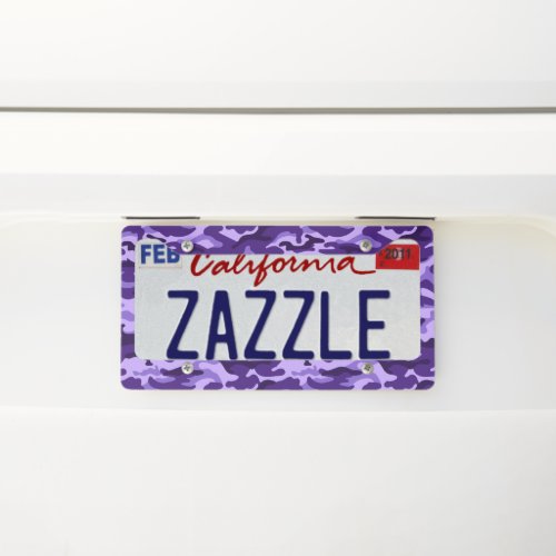 Shades of Purple Camouflage Style  License Plate Frame