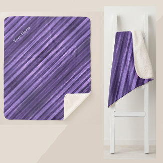 Shades of Purple Diagonal Stripes Personalized
