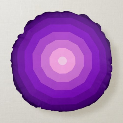 Shades of Purple Dodecagon Round Pillow