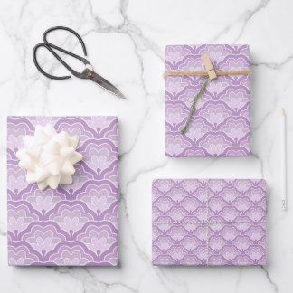 Shades of Purple Floral Theme Wrapping Paper Sheets