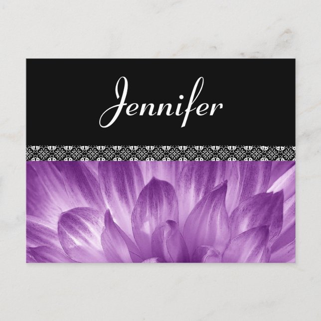 Shades of Purple Flower Save the Date Post Card V2 (Front)