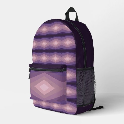 Shades Of Purple Geometric Abstract Art Printed Backpack