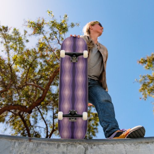 Shades Of Purple Geometric Abstract Art Skateboard