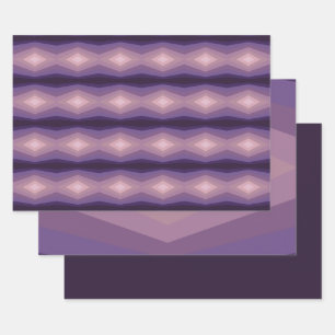 Shades Of Purple Geometric Abstract Art Wrapping Paper Sheets