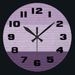 Shades of Purple Large Clock<br><div class="desc">This unique wall clock features three shades of purple on a quilted brick background, surrounded by big, bold, black numbers.</div>