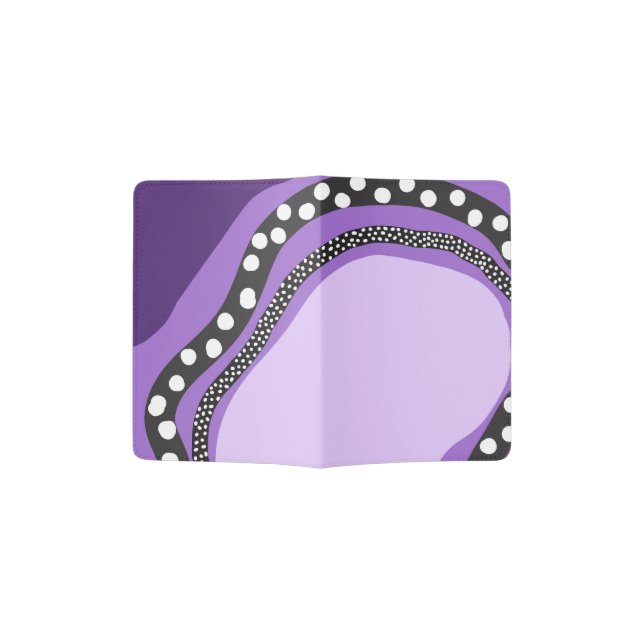 Shades of Purple Modern Abstract Art  Passport Holder (Opened)