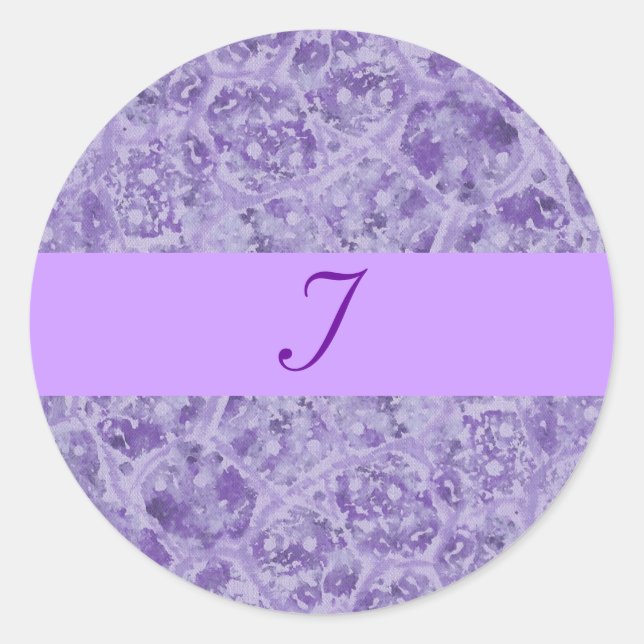 Shades of Purple Monogram Wedding Seals (Front)