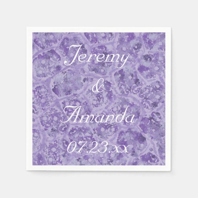 Shades of Purple Personalized Abstract Napkins (Front)