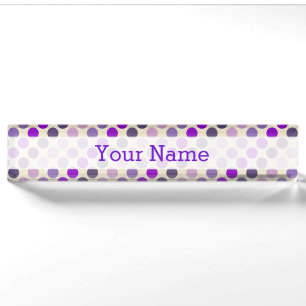 Shades Of Purple Polka Dots by Shirley Taylor Name Plate