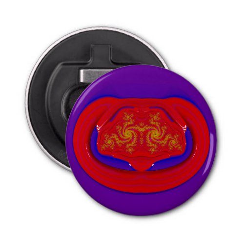 Shades of Purple Red Blue and Yellow 3D Fractal  Bottle Opener