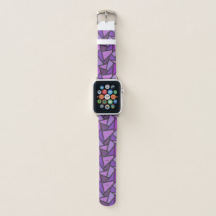 Shades of purple stained glass pattern apple watch band