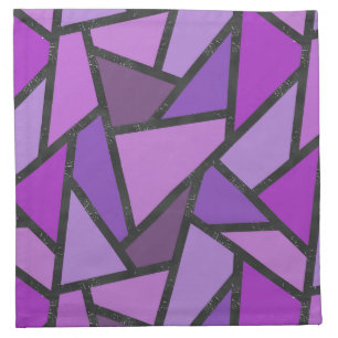 Shades of purple stained glass pattern cloth napkin