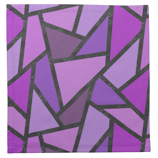 Shades of purple stained glass pattern cloth napkin (Front)