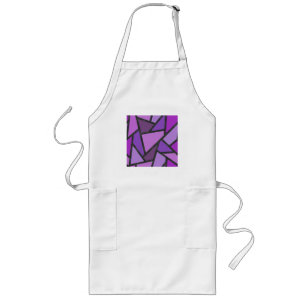 Shades of purple stained glass pattern long apron