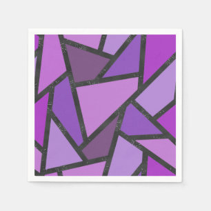 Shades of purple stained glass pattern napkins