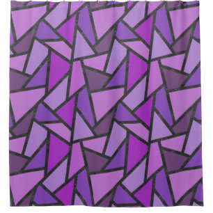 Shades of purple stained glass pattern shower curtain