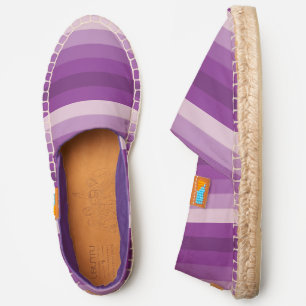 shades of purple stripe with purple liner espadrilles