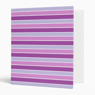 Shades of Purple Striped 3 Ring Binder