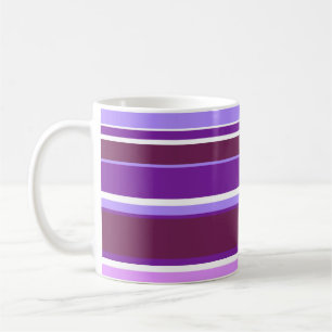Shades of purple stripes coffee mug