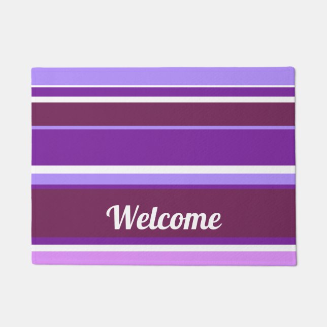 Shades of purple stripes doormat (Front)