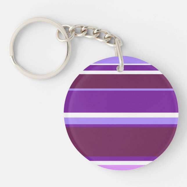 Shades of purple stripes keychain (Front)