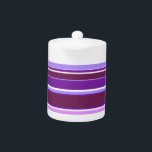 Shades of purple stripes teapot<br><div class="desc">Shades of purple stripes</div>