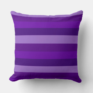 Shades of Purple Stripes Throw Pillow
