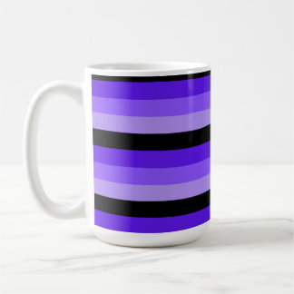 Shades of Purple Stripes With Black  Coffee Mug