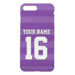 Shades Of Purple Team Jersey Preppy Stripe Iphone 8 Plus/7 Plus Case at Zazzle