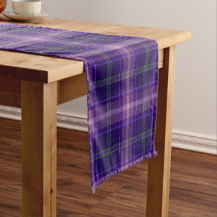Shades of Purple with Green & Pink Tartan Short Table Runner