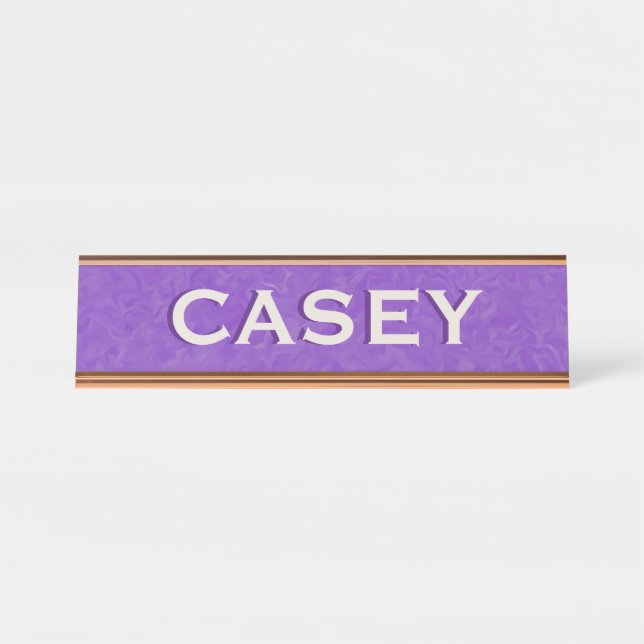 Shades of Purple with Name Desk Name Plate (Front)