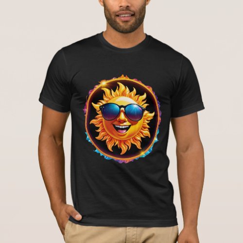 Shades of Radiance The Sun in Sunglasses T_Shirt