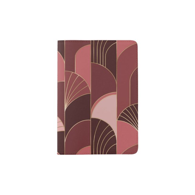 Shades of Red 1920s Art Deco Passport Holder (Front)