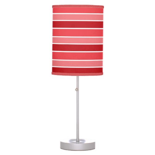 Shades of Red and White Striped Table Lamp