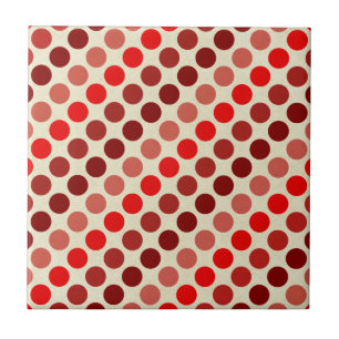 Shades of Red Polka Dots by Shirley Taylor Ceramic Tile